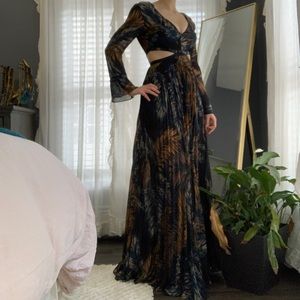 Lilyful Pleated Dress w/Side Cutouts